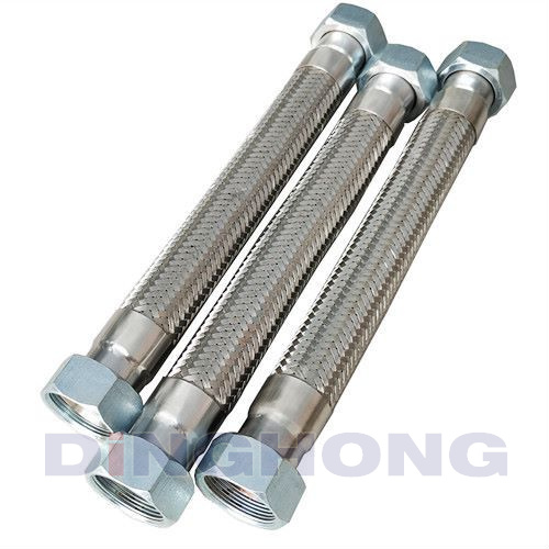 Swivel nut connect SS flexible braided hose