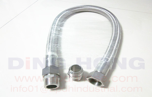 JIC thread SS304 braided teflon hose assembly