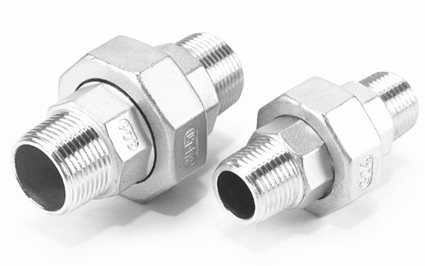 Stainless steel threaded union fittings