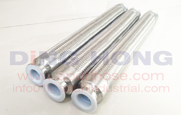 Stainless steel flexible hose with PTFE lined