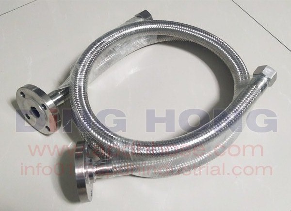 High quality flange and thread braided hose pipe